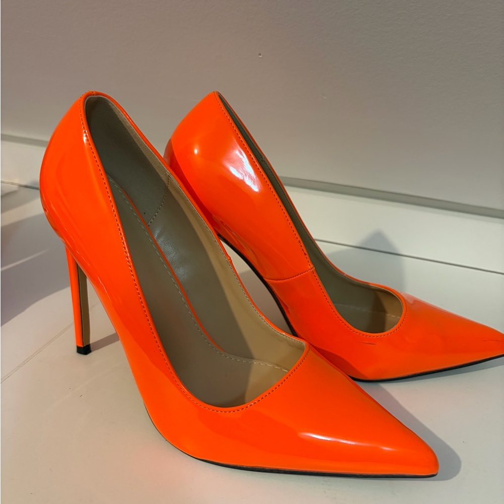 Orange High Heel Pumps View 2
